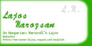 lajos marozsan business card